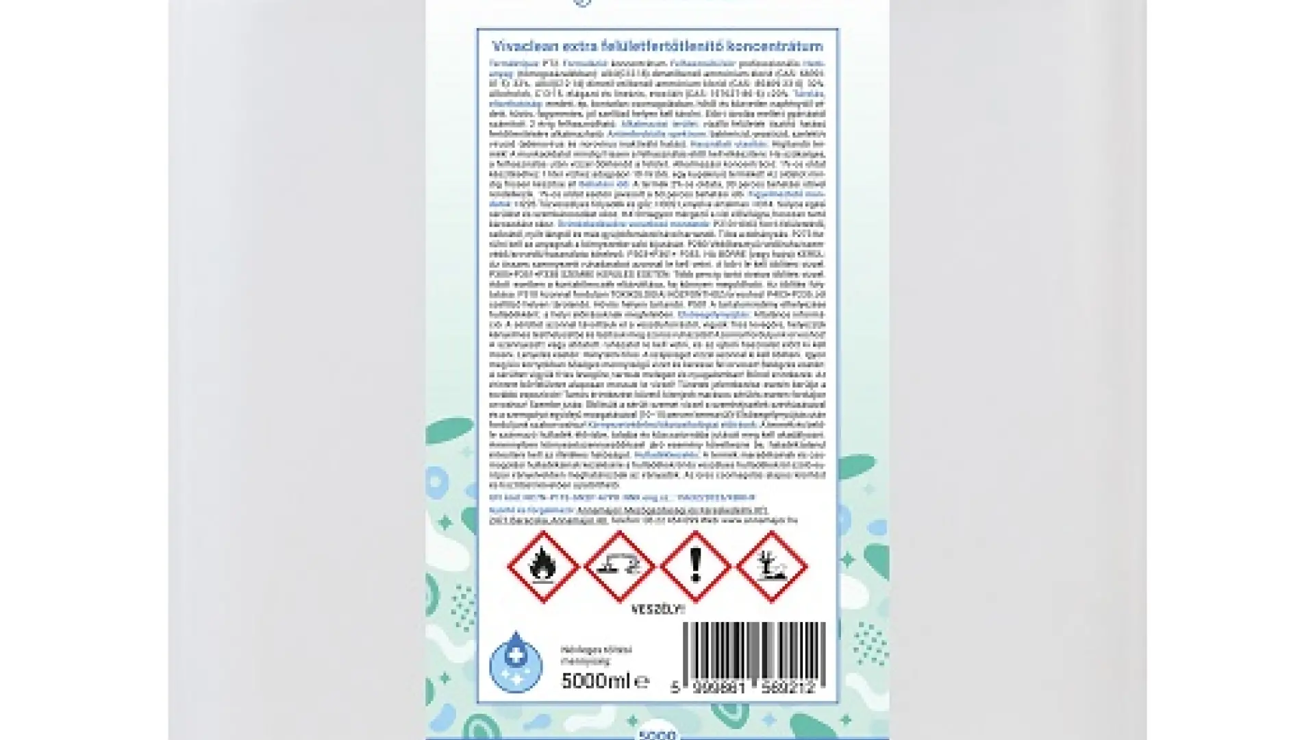 Vivaclean extra felületfertőtlenítő koncentrátum 5000 ml