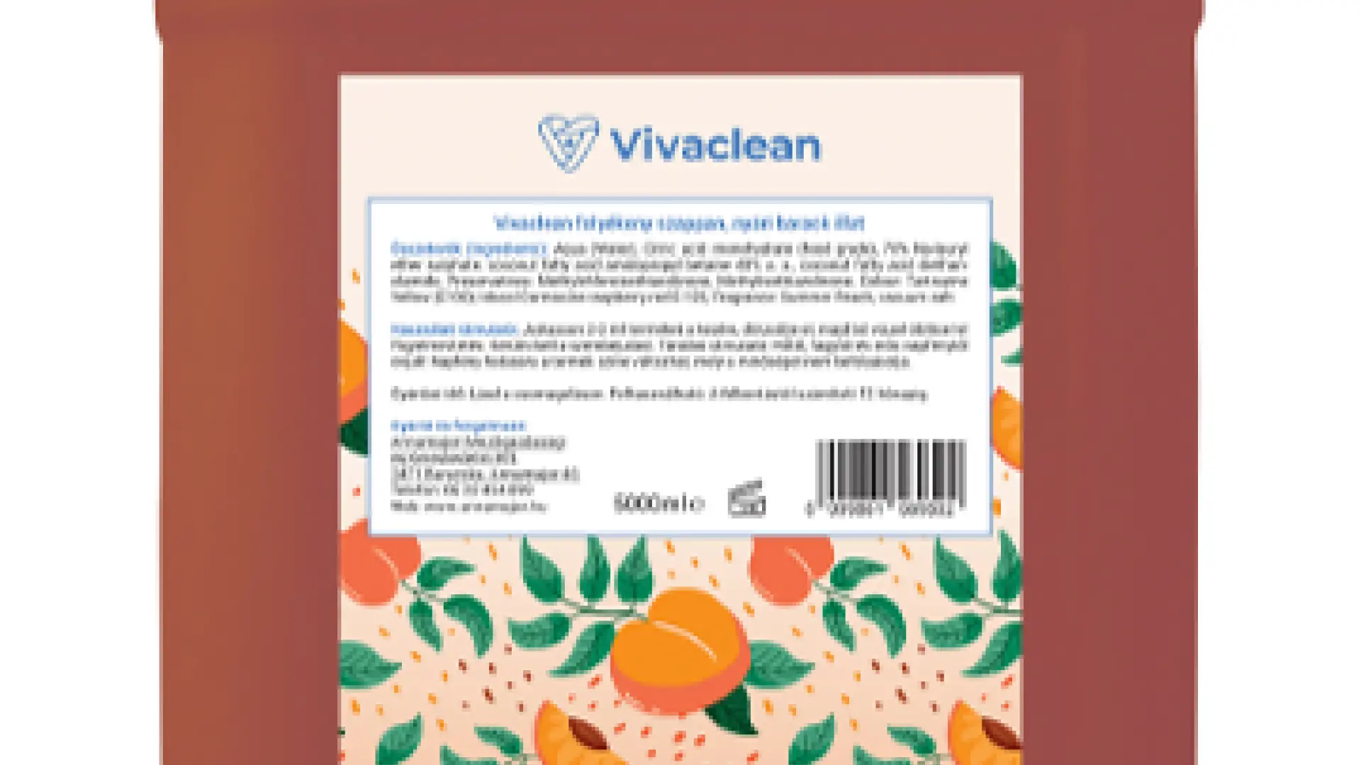 Vivaclean folyékony szappan nyári barack illat 5000 ml