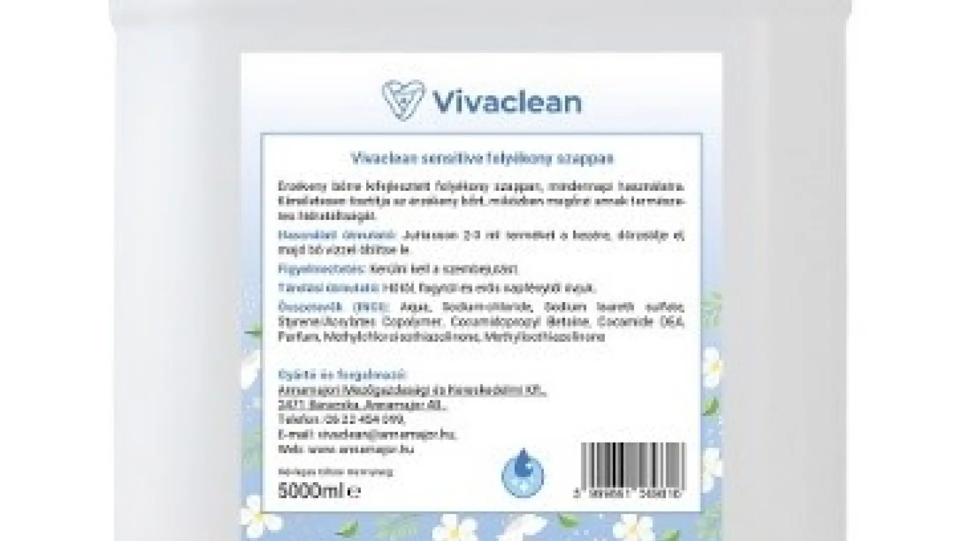 Vivaclean sensitive folyékony szappan 5000 ml