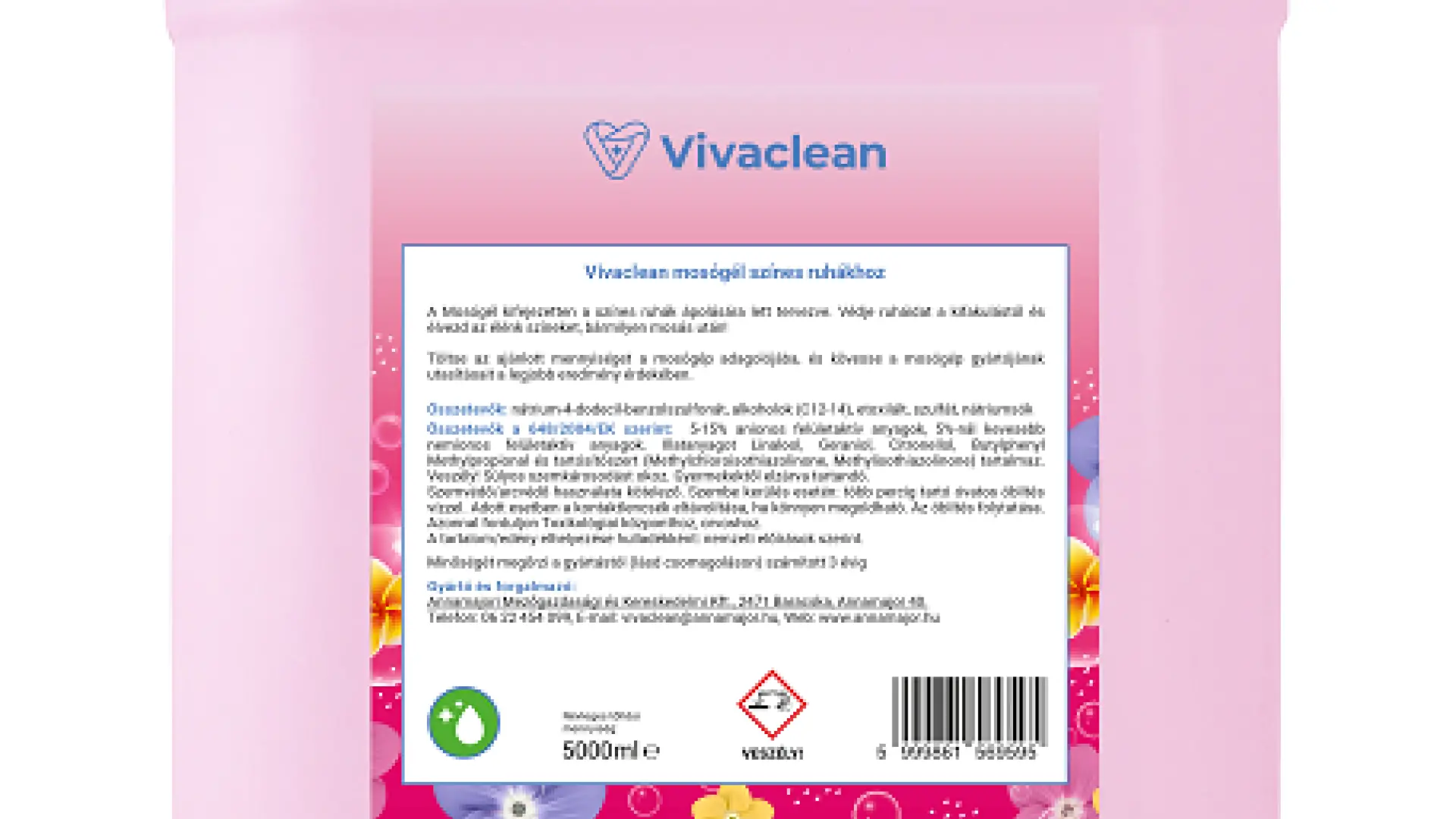 Vivaclean mosógél színes ruhákhoz 5000 ml