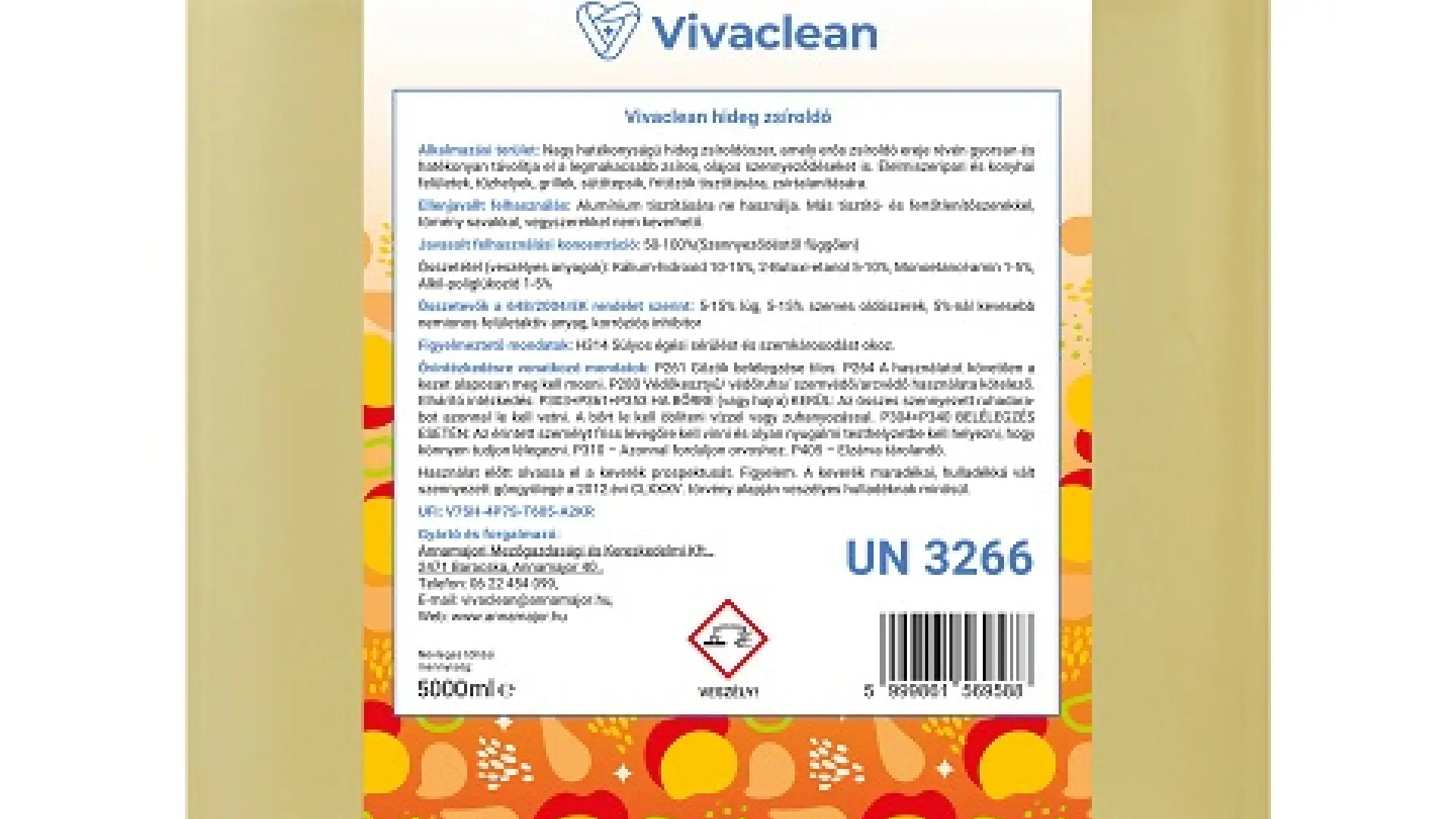 Vivaclean hideg zsíroldó 5000 ml